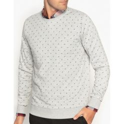 Bluza z okrągłym dekoltem i nadrukiem. Szare bluzy męskie rozpinane marki La Redoute Collections, m, z nadrukiem, z bawełny, z długim rękawem, długie. Za 111,68 zł.