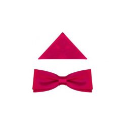 Różowa mucha z poszetką - amarant SLIM B5. Różowe muszki męskie Modini Moda Męska, na co dzień, bez wzorów, z tkaniny, eleganckie. Za 45,00 zł.