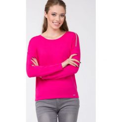 Sweter z biżuteryjną lamówką. Swetry damskie Monnari, uniwersalny, z aplikacjami, z wiskozy, z długim rękawem, długie, bez kaptura. Za 75,18 zł.
