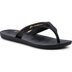 Japonki RIDER - Strike Plus Ad 11073 Black/Dark Grey/Yellow 02266. Czarne klapki męskie Rider, bez wzorów, z tworzywa sztucznego. Za 79,00 zł.