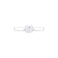 Pierścionek - platyna 950, Brylant 0,43ct. Szare pierścionki damskie W.KRUK, z brylantem, platynowe. Za 18290,00 zł.