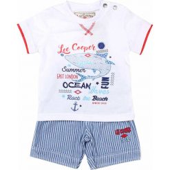T-shirty chłopięce z nadrukiem: 2-częściowy zestaw w kolorze błękitno-białym