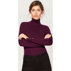 Gładki sweter z golfem - Bordowy. Czerwone swetry damskie Mohito, s, bez wzorów, bez rękawów. Za 59,99 zł.