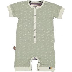 Rampers "Fly Love Song" w kolorze zielonym. Zielone body niemowlęce 4 Funky Flavours Kids, bez wzorów, prążkowane, bez rękawów. W wyprzedaży za 72,95 zł.