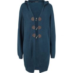 Długi sweter rozpinany z kapturem bonprix ciemnoniebieski. Niebieskie swetry damskie bonprix, bez wzorów, z długim rękawem, długie, z kapturem. Za 109,99 zł.