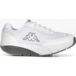 Sneakersy Kappa na podeszwie platformie bonprix biało-szary. Białe buty sportowe damskie bonprix, bez wzorów, sportowe. Za 239,99 zł.