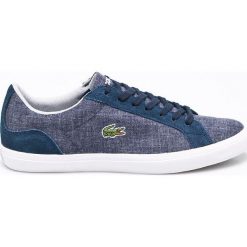 Lacoste - Tenisówki. Niebieskie tenisówki męskie marki Lacoste, ze skóry, na sznurówki. W wyprzedaży za 239,90 zł.