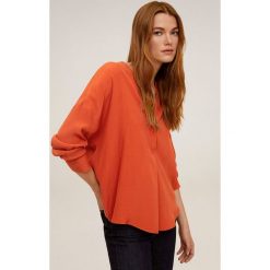 Mango - Bluzka Lince. Pomarańczowe bluzki damskie Mango, s, bez wzorów, z wiskozy, eleganckie, bez kołnierzyka, bez rękawów. W wyprzedaży za 79,90 zł.