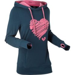 Bluzy damskie: Bluza z nadrukiem, długi rękaw bonprix ciemnoniebieski