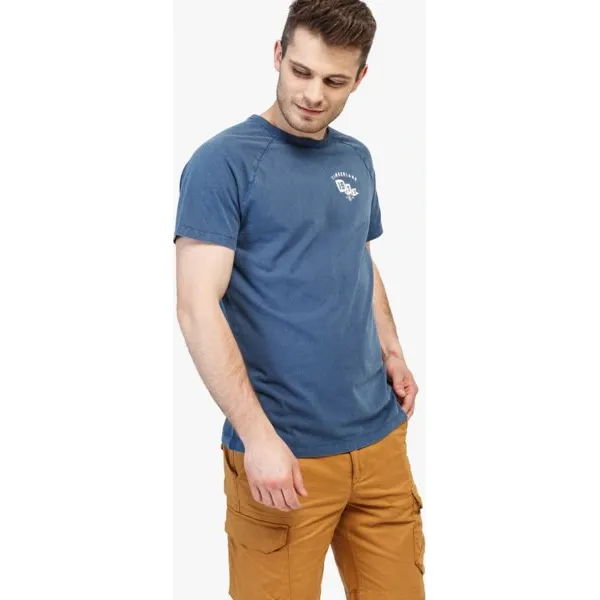 Timberland Koszulka Ss Gym Vintage Tee , granatowy, rozmiar M. Niebieskie koszulki męskie Timberland, m, z nadrukiem, z bawełny, retro, z dekoltem na plecach, bez rękawów. W wyprzedaży za 79,99 zł.
