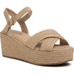 Espadryle BIG STAR - FF274761 Beige. Brązowe espadryle damskie BIG STAR, bez wzorów, ze skóry ekologicznej, bez obcasa, na obcasie. W wyprzedaży za 99,00 zł.