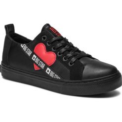 Trampki BIG STAR - EE274256 Black/Red. Czarne półbuty damskie BIG STAR, na co dzień, bez wzorów, z gumy, retro, bez obcasa, na płaskiej podeszwie, bez zapięcia. Za 109,00 zł.