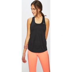 Reebok - Top. Czarne topy damskie Reebok, s, z nadrukiem, z poliesteru, z okrągłym kołnierzem. W wyprzedaży za 69,90 zł.