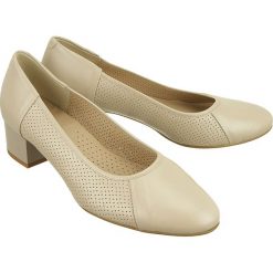 MARCO SHOES 0889P-446-1 jasny beż, czółenka damskie. Czółenka damskie Marco Shoes, bez wzorów, ze skóry, bez obcasa, na obcasie. Za 249,90 zł.