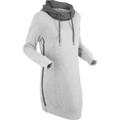 Długa bluza dresowa, długi rękaw bonprix jasnoszary melanż - szary. Szare bluzy rozpinane damskie bonprix, melanż, z dresówki, z długim rękawem, długie. Za 129,99 zł.