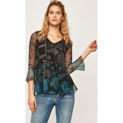 Desigual - Bluzka. Niebieskie bluzki damskie Desigual, s, z elastanu. W wyprzedaży za 279,90 zł.