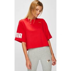Puma - Top. Szare topy damskie Puma, l, z bawełny, z okrągłym kołnierzem. Za 159,90 zł.