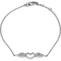 Złota bransoletka z diamentami - dł. 17 cm. Szare bransoletki damskie Aria, z materiału, z diamentem, złote. W wyprzedaży za 1092,95 zł.