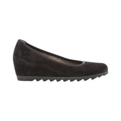 Gabor Zamszowe obuwie na koturnie czarny female czarny 37.5. Czarne koturny damskie Gabor, bez obcasa, na koturnie, bez zapięcia. Za 459,00 zł.