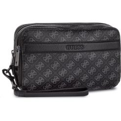 Saszetka GUESS - 4gsport HM6705 POL93 BLA. Czarne torby męskie skórzane Guess, z aplikacjami, ze skóry ekologicznej, młodzieżowe. W wyprzedaży za 279,00 zł.