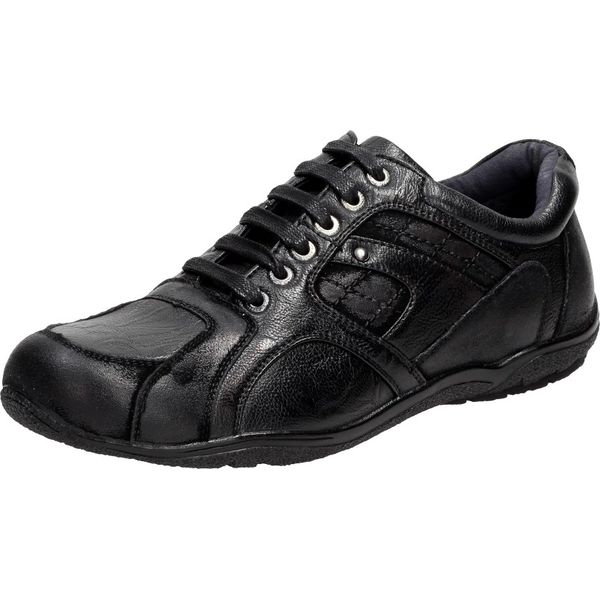 Czarne półbuty męskie NEW AGE 0915-8. Czarne półbuty męskie New Age, na co dzień, bez wzorów, ze skóry, bez zapięcia. Za 99,00 zł.