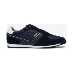 BOSS Hugo Boss Glaze Tenisówki Niebieski. Niebieskie trampki męskie BOSS Hugo Boss, bez wzorów, ze skóry, bez zapięcia. Za 667,95 zł.