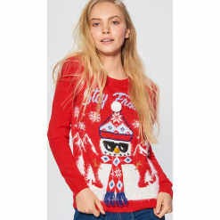 Świąteczny sweter - Czerwony. Czerwone bez kategorii Cropp, s. Za 89,99 zł.