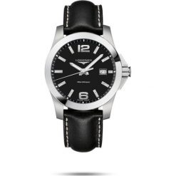 LONGINES Conquest L3.759.4.58.0. Szare, analogowe zegarki męskie LONGINES, ze stali. Za 2870,00 zł.