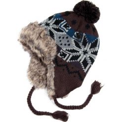 Czapka męska Uszanka wełniana i futerko brązowo-szara r. 56-57. Brązowe czapki zimowe męskie Art of Polo, z wełny. Za 37,60 zł.