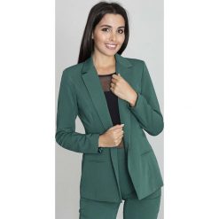 Zielony Żakiet Elegancki Taliowany na Jeden Guzik. Zielone marynarki damskie FIGL, s, bez wzorów, z poliesteru. Za 149,90 zł.