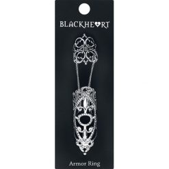 Blackheart Scale Finger Armor Pierścień srebrny. Szare pierścionki damskie marki Blackheart, srebrne. Za 42,90 zł.