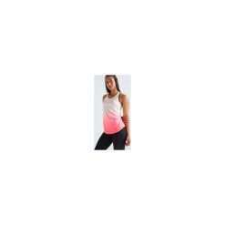 Top fitness kardio 500 damski. Różowe topy damskie DOMYOS, bez wzorów, z elastanu, bez rękawów, na fitness i siłownię. Za 39,99 zł.