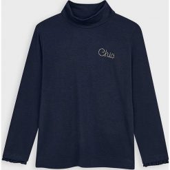 Mayoral - Longsleeve dziecięcy 98-134 cm. Niebieskie bluzki dziewczęce Mayoral, bez wzorów, z elastanu, z golfem, z długim rękawem, długie, bez kaptura. Za 65,90 zł.