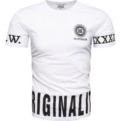 Koszulka męska biała Recea. Białe koszulki męskie Recea, xl, z nadrukiem, z bawełny, eleganckie, z klasycznym kołnierzykiem, bez rękawów. Za 29,99 zł.