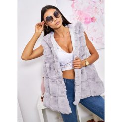 Kamizelka La Furs Kaptur Premium Kolor Szary L/XL. Szare kamizelki damskie LIGARI, s, bez wzorów, z poliesteru, bez kaptura. Za 199,00 zł.