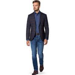 Marynarka Brązowa w Kratę Anatolia. Pomarańczowe marynarki męskie LANCERTO, na zimę, s, bez wzorów, z wełny, eleganckie. W wyprzedaży za 599,90 zł.