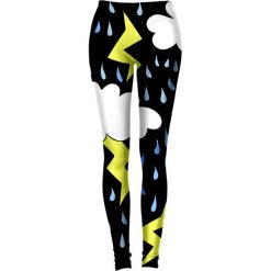 Legginsy we wzory: Legginsy w kolorze czarnym ze wzorem