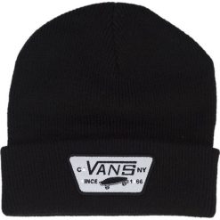 Vans - Czapka Milford. Czarne czapki męskie Vans, na zimę, z aplikacjami, z dzianiny. Za 89,90 zł.
