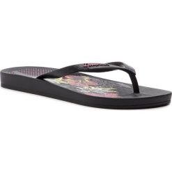 Japonki IPANEMA - Anat Teams VIII F 82520 Black/Black/Pink 23703. Czarne klapki damskie marki Ipanema, bez wzorów, z tworzywa sztucznego, bez obcasa. Za 59,99 zł.