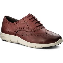 Półbuty CAPRICE - 9-23600-29 Bordeaux Nappa 540. Czerwone półbuty damskie skórzane Caprice, na płaskiej podeszwie. W wyprzedaży za 179,00 zł.