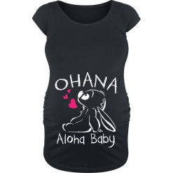 Lilo & Stitch Ohana - Umstandsmode Koszulka damska czarny. Czarne koszulki damskie marki Lilo & Stitch, xl, z nadrukiem, z okrągłym kołnierzem. Za 99,90 zł.