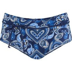 Figi bikini bonprix niebieski z nadrukiem. Niebieskie stroje kąpielowe damskie bonprix, z nadrukiem. Za 44,99 zł.