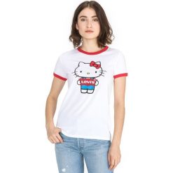 Levi's Perfect Ringer Hello Kitty Koszulka Biały. Białe koszulki damskie s, z nadrukiem, z bawełny. Za 154,95 zł.