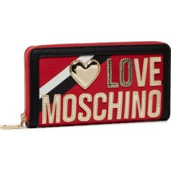 Duży Portfel Damski LOVE MOSCHINO - JC5633PP0AKP150A Rosso/Nero. Czerwone portfele damskie Love Moschino, bez wzorów, ze skóry ekologicznej. Za 449,00 zł.