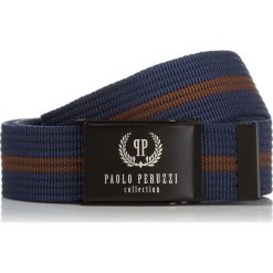 PASEK MĘSKI PARCIANY PAOLO PERUZZI. Szare paski męskie Paolo Peruzzi, w paski. Za 29,90 zł.
