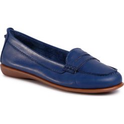 Mokasyny THE FLEXX - Miss Mok-Cristallo F1085/02 Denim. Niebieskie mokasyny damskie The Flexx, ze skóry, na płaskiej podeszwie. Za 319,00 zł.
