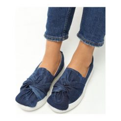 Trampki damskie slip on: Granatowe Slip On Burning Love