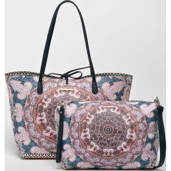 Desigual - Torebka dwustronna. Szare torebki klasyczne damskie Desigual, z materiału, duże. Za 349,90 zł.
