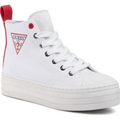 Trampki GUESS - Bokan FL6BON FAB12 WHITE. Białe półbuty damskie Guess, z aplikacjami, z gumy, bez zapięcia. W wyprzedaży za 349,00 zł.