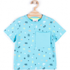 Koszulka. Niebieskie t-shirty chłopięce BREAKERS, z nadrukiem, z elastanu, z krótkim rękawem. Za 24,90 zł.